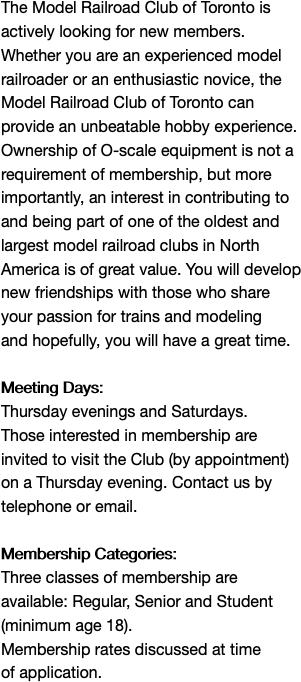 The Model Railroad Club of